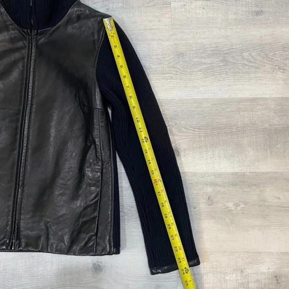 Identify 100% Leather Knit Fitted  Jacket with Mock Cowl Neck 🇨🇦 Made - Picture 13 of 17